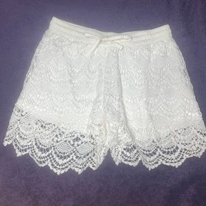 White garage shorts